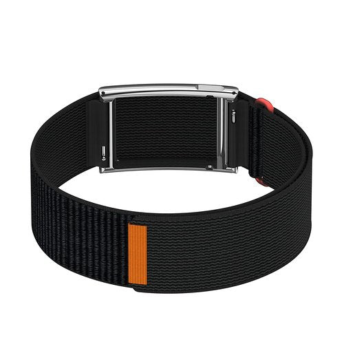 MAKCPOIMER Sport Nylon Loop Compatible with Whoop 5.0 Bands One, Peak, Adjustable Fitness Wristband Strap with Metal Bumper Case for Whoop Life(MG) (Black)