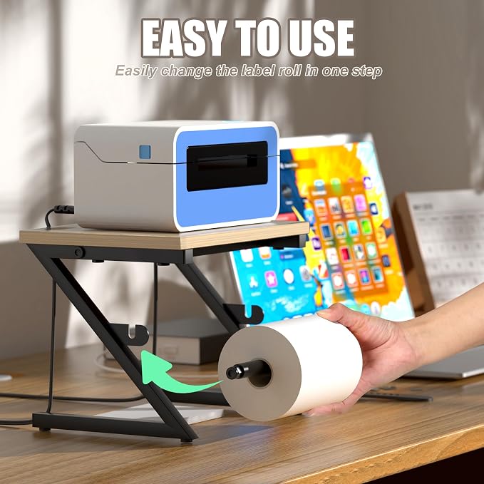 Label Holder for Rolls and Fan-fold Labels, Shipping Thermal Label Holder for