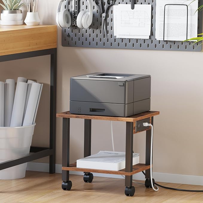 TUTOTAK 2 Tier Printer Stand, Rolling Printer Cart