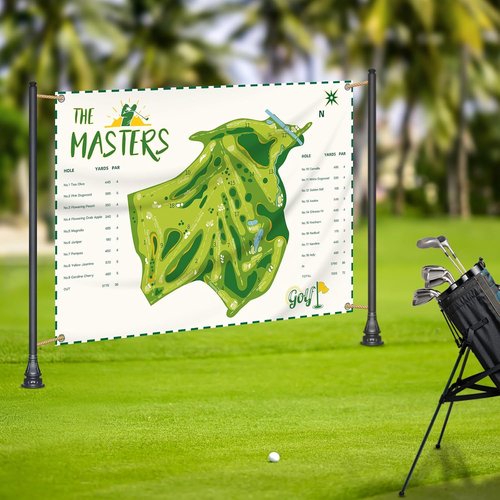 Masters Golf Party Decorations - 7x5 Ft Flag Backdrop with 4 Brass Grommets | Indoor/Outdoor Holiday Decor