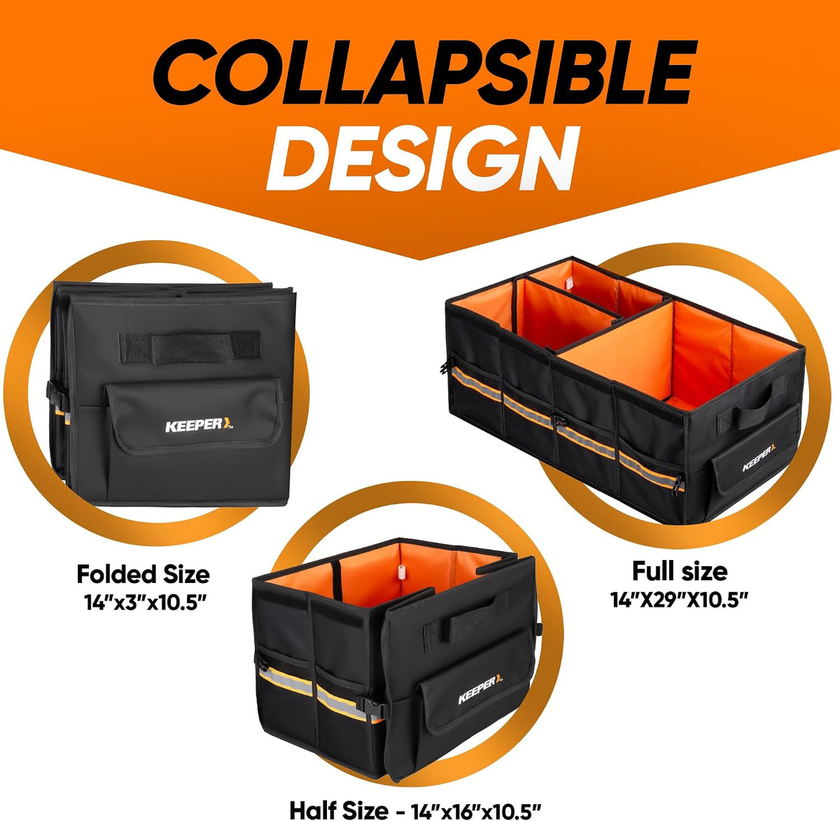 KEEPER 70L Extra Large Trunk Organizer with Cooler for SUV, Car & Minivan
