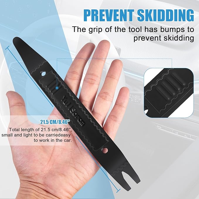 4140 Pry Tool,Pry Bar Trim Removal Tool,Pocket Pry Bar,Automotive Trim Removal Tool Kit,Aircraft Trim Removal Pry Tool,Interior and Exterior Trim Removal Kit for Planes (Dual-purpose tool black)