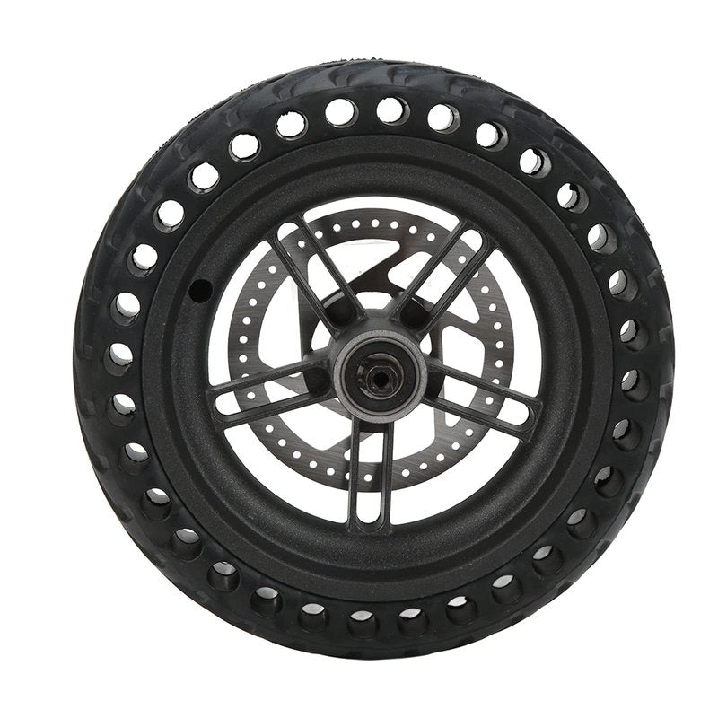 POENVFPO Electric Scooter Rear Tire, 8.5 Inch Rear Solid Tire Wheel Hub 110mm Brake Disk Electric Scooter Upgrade Parts Assembly Set