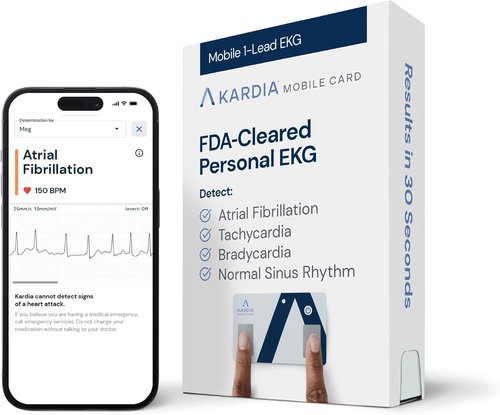 KardiaMobile EKG Monitor - FDA-Cleared, Credit-Card Sized Heart Monitor | Bluetooth Enabled, Portable