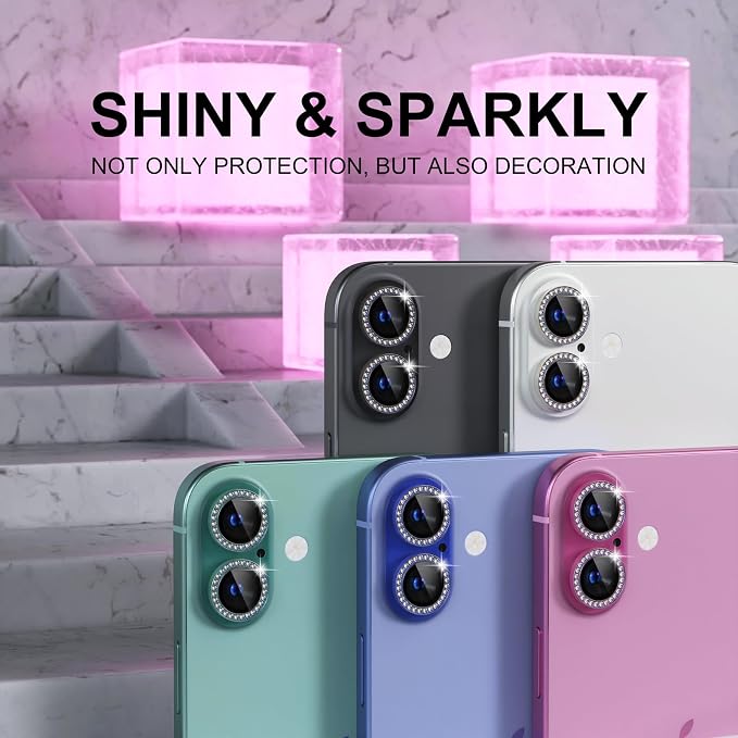Choiche Compatible for iPhone 16 /iPhone 16 Plus Camera Lens Protector Bling