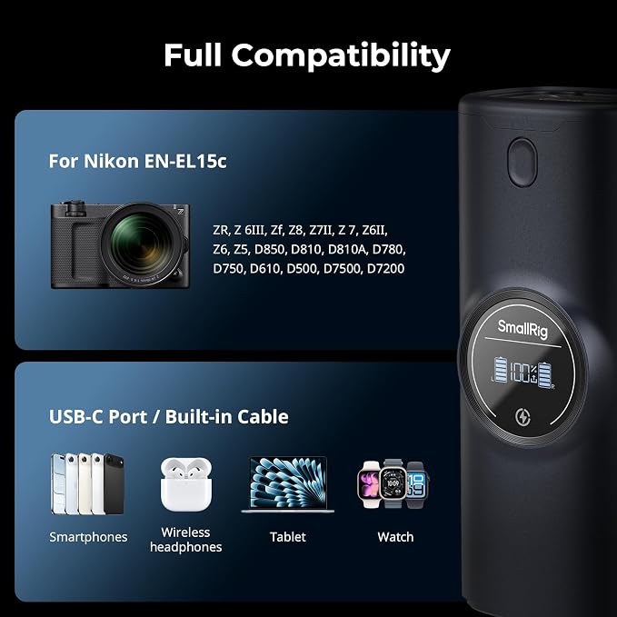 SMALLRIG EN-EL15c Power Camera Battery Charger