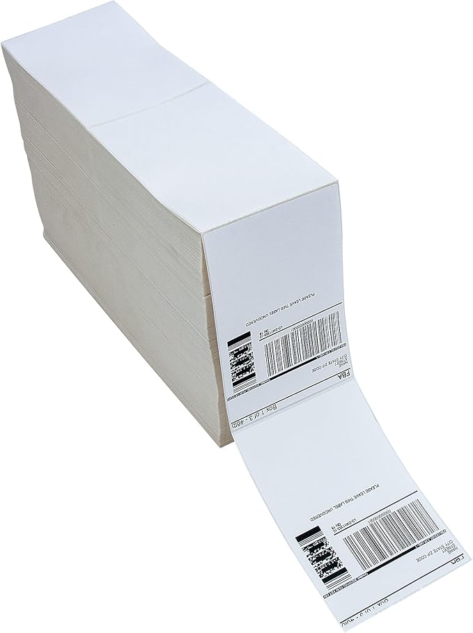 L LIKED 6000 4x6 Thermal Shipping Labels Fanfold, Direct Thermal Printer Labels