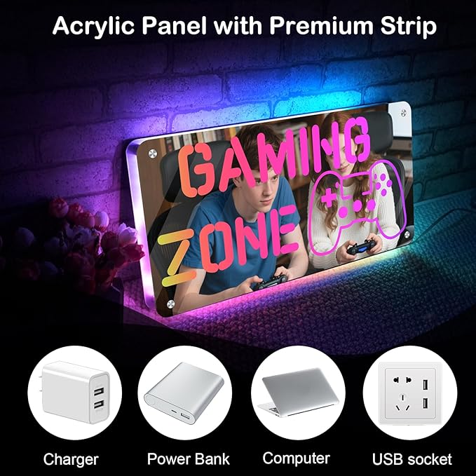 Live Music Neon Sign App Controlled LED Sign Mirror Wall Light with Customizable Colors USB Powered for Studio Bar Party Decor for Musicians and Creators