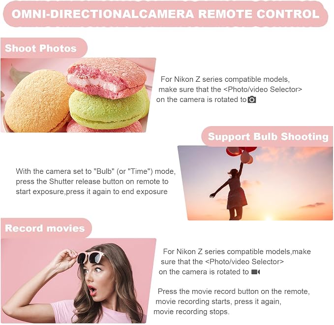 Remote Control for Nikon Camera, USB-C Rechargeable Wireless Shutter Release
