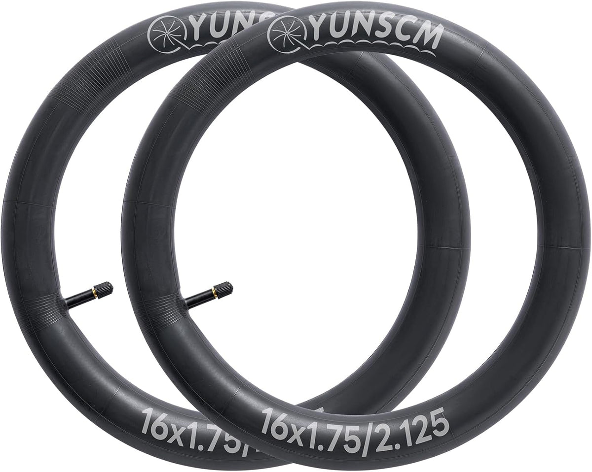YUNSCM 16" Bike Tubes - Schrader Valve 16x1.75/2.125 | Compatible with Multiple Tire Sizes
