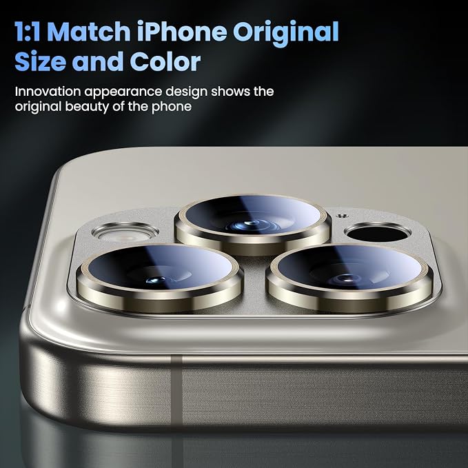 Uyiton Compatible with iPhone 16 Pro/iPhone 16 Pro Max Camera Lens Protector