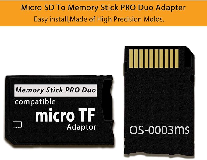 PSP Memory Stick Adapter with 128GB Micro SD Card, Micro SD/SDHC/SDXC to Memory