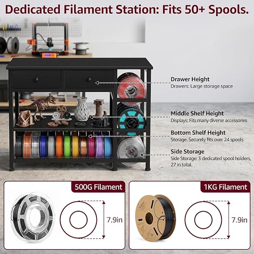 3D Printer Stand with Filament Storage