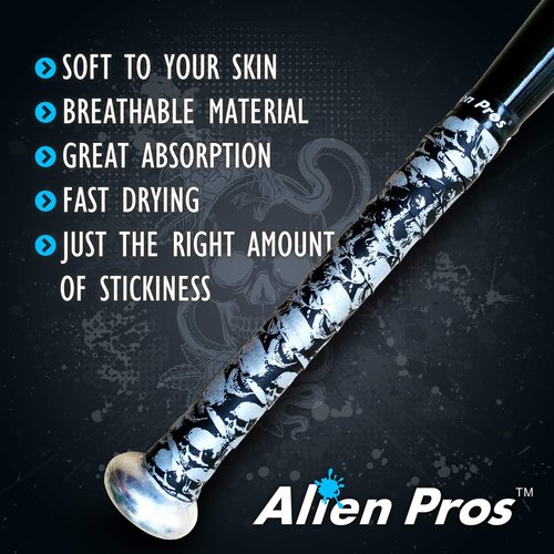 **ALIEN PROS Bat Grip Tape - 0.5MM Precut Baseball Grip Tape for Pro Feel | 1 or 3 Pack Options**