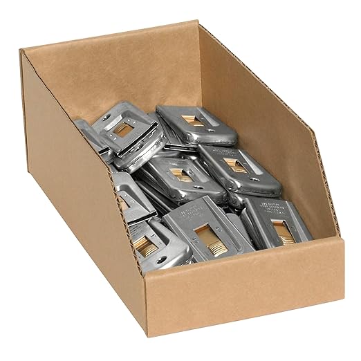 BOX USA BBINBWZ618K Open Top Bin Boxes, 6" x 18" x 4 1/2", Kraft (Pack of 50)