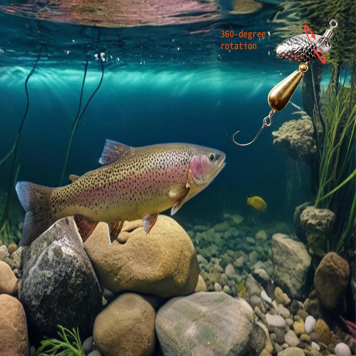 SHIAWASENA Fishing Spinners - 10pcs Trout Lures Kit with High-Reflective Flash Spoons | Inline & Treble Hooks