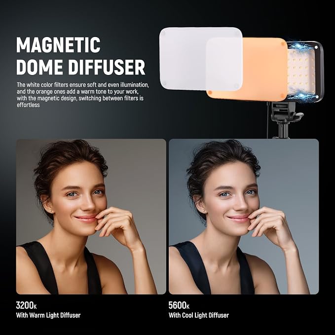 NEEWER Basics LED Video Light Panel Lighting Kit, Bi Color Dimmable Portable