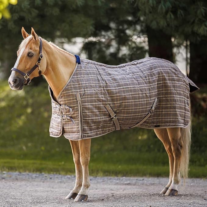 Country Pride Highland 1200D Lightweight Stable Blanket (58, Tan Plaid)