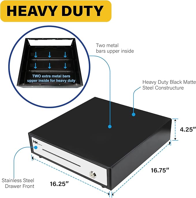 HK SYSTEMS 16inch "Stainless Steel" Front Heavy Duty POS "USB" Interface Cash
