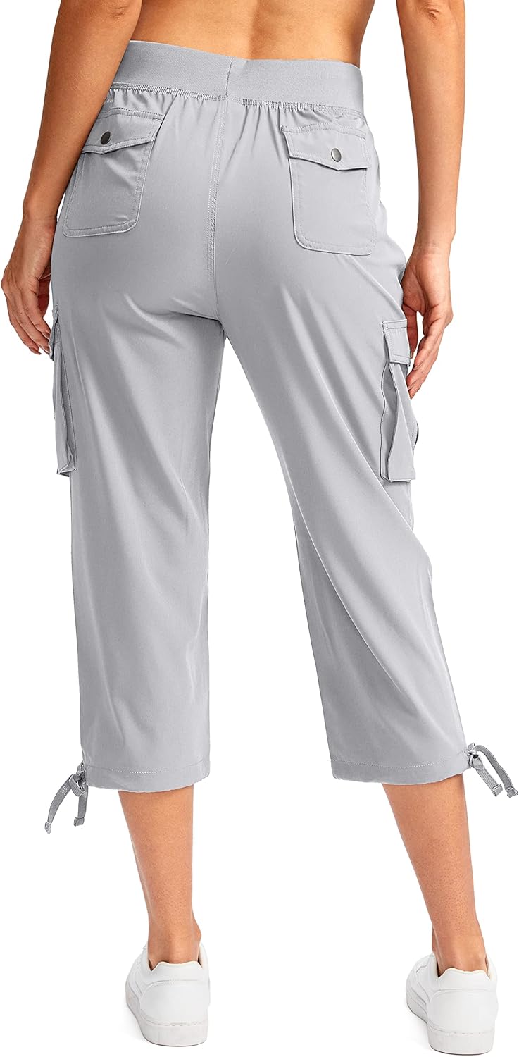 Soothfeel Women's Cargo Capris - Lightweight Quick-Dry Travel Pants with 6 Pockets | Casual Summer Wear