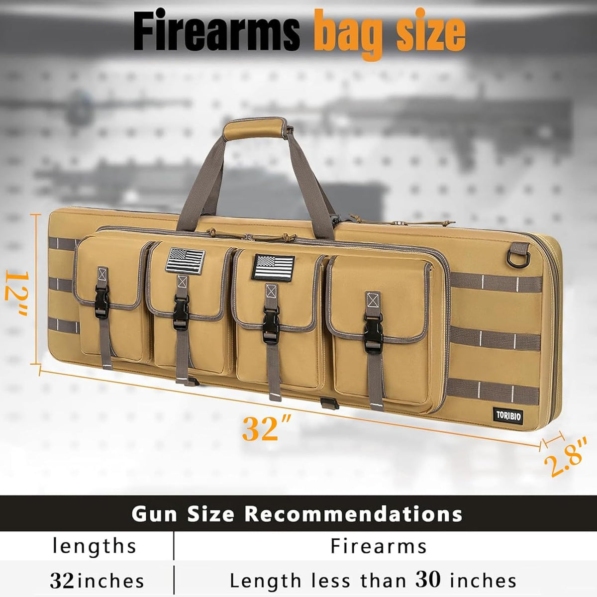 TORIBIO Tactical Double Rifle Case - Soft Gun Bag for Secure Storage & Transport | Fits 32" to 55" Rifles