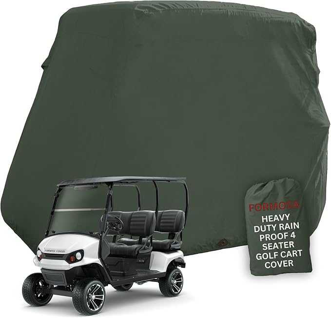 Golf Cart Cover 4 Seater roof up to 80" L Green, fits EZGO, Club Car and Yamaha G/YDR Model