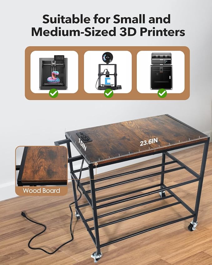 3D Printer Stand with Filaments Storage-Small 3D Printer Table