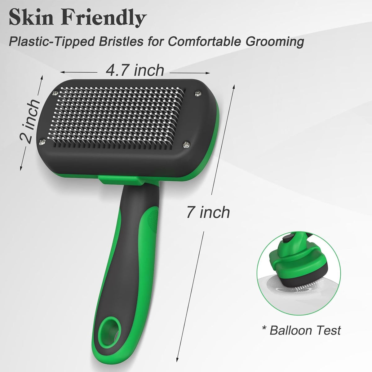 Swihauk Self-Cleaning Slicker Brush - Skin-Friendly Deshedding Tool for Dogs & Cats | Green