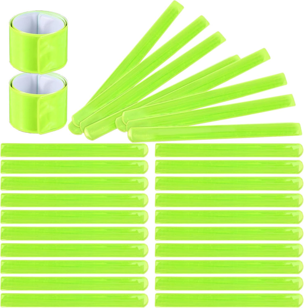 Skiennix Reflective Arm Bands - 30 Pcs High Visibility Snap Bracelets for Night Jogging & Cycling