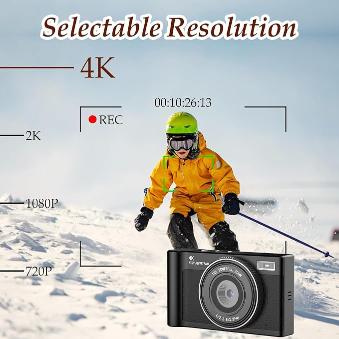 Forc Digital Camera, 4K Camara de Fotos