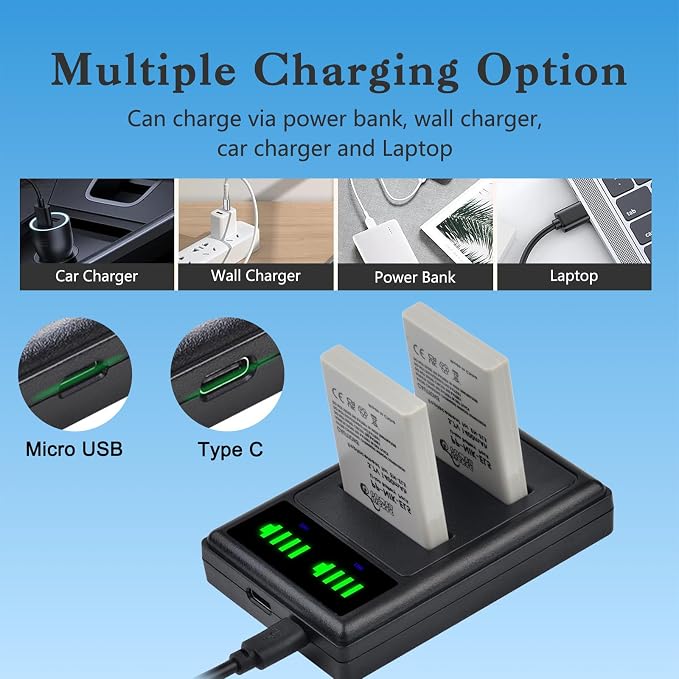 Pickle Power EN-EL5 Battery 2-Pack and LED Dual Charger