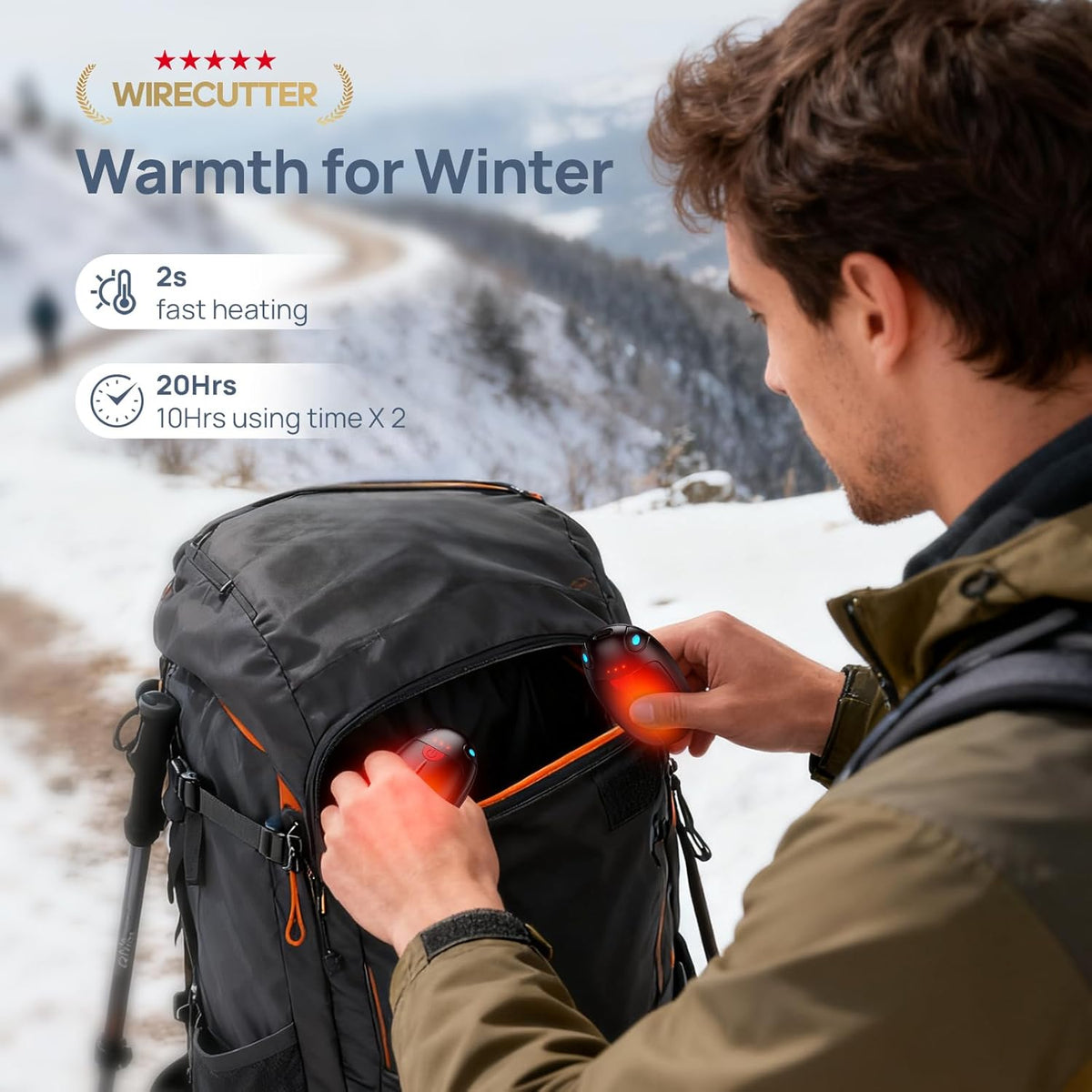 Skiennix Rechargeable Hand Warmers - 20 Hours of Heat | Portable 2-Pack for Outdoor Activities
