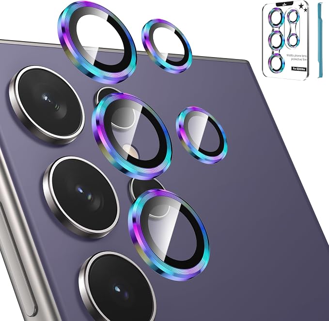 Tensea (3+2PCS for Samsung Galaxy S24 Ultra 5G Camera Lens Protector, 9H