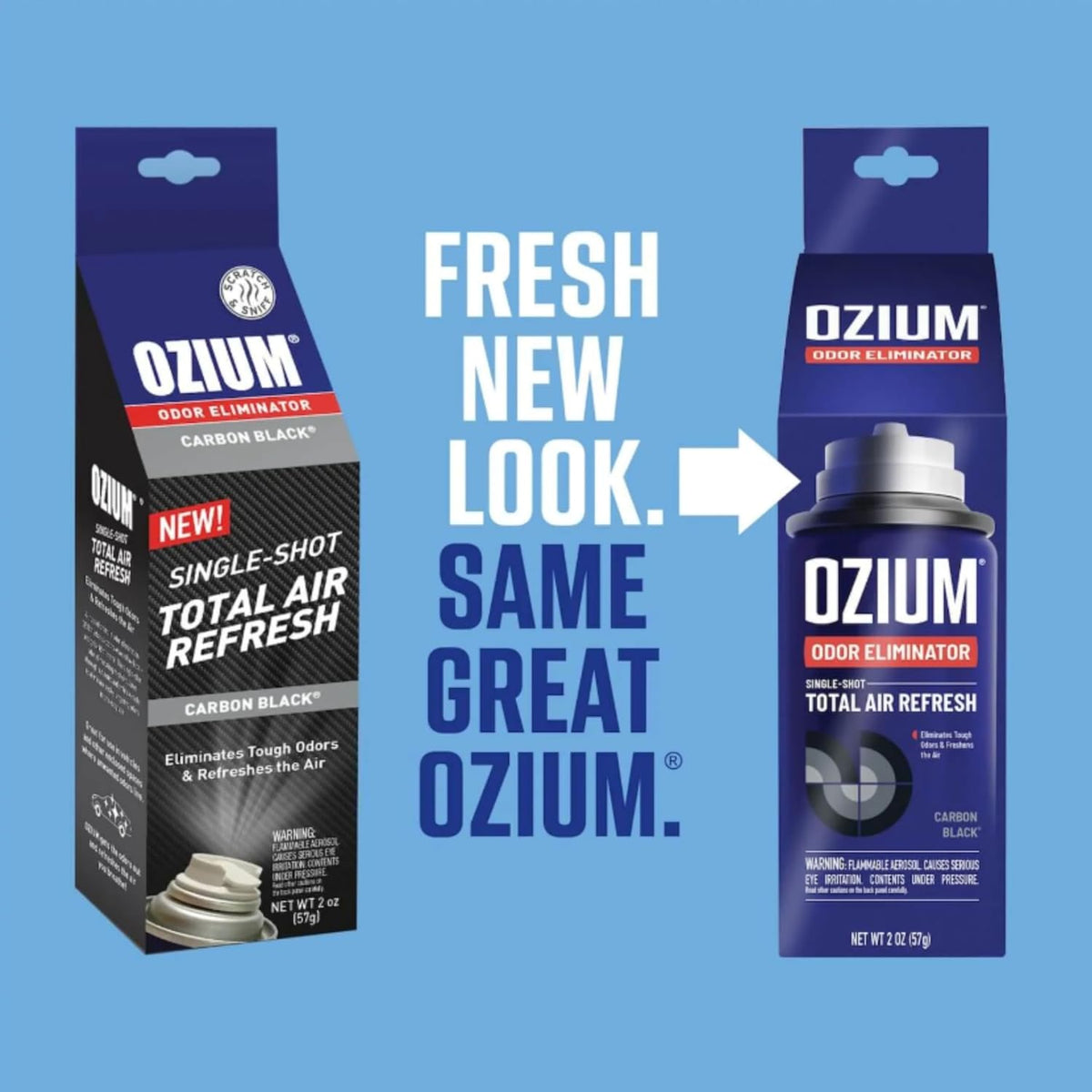Ozium Air Sanitizer, 2 oz Car Fogger: Single-Shot Smoke Odor Eliminator & Car Air Freshener (Carbon Black, 2 Packs)