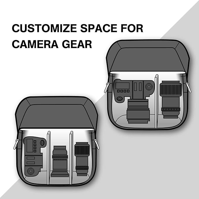 BAGSMART Camera Bag, SLR DSLR Canvas Crossbody Camera Case, Compact Camera
