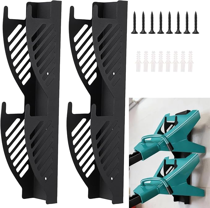 OMISTAR 2 Pcs Jack Stand Wall Mount Organizers, Heavy Duty Jack Stand Holders, Solid Steel Vertical Storage Racks, Car Tower Trailer Accessories for Garage, Fit 2 & 3 Ton Jack Stands