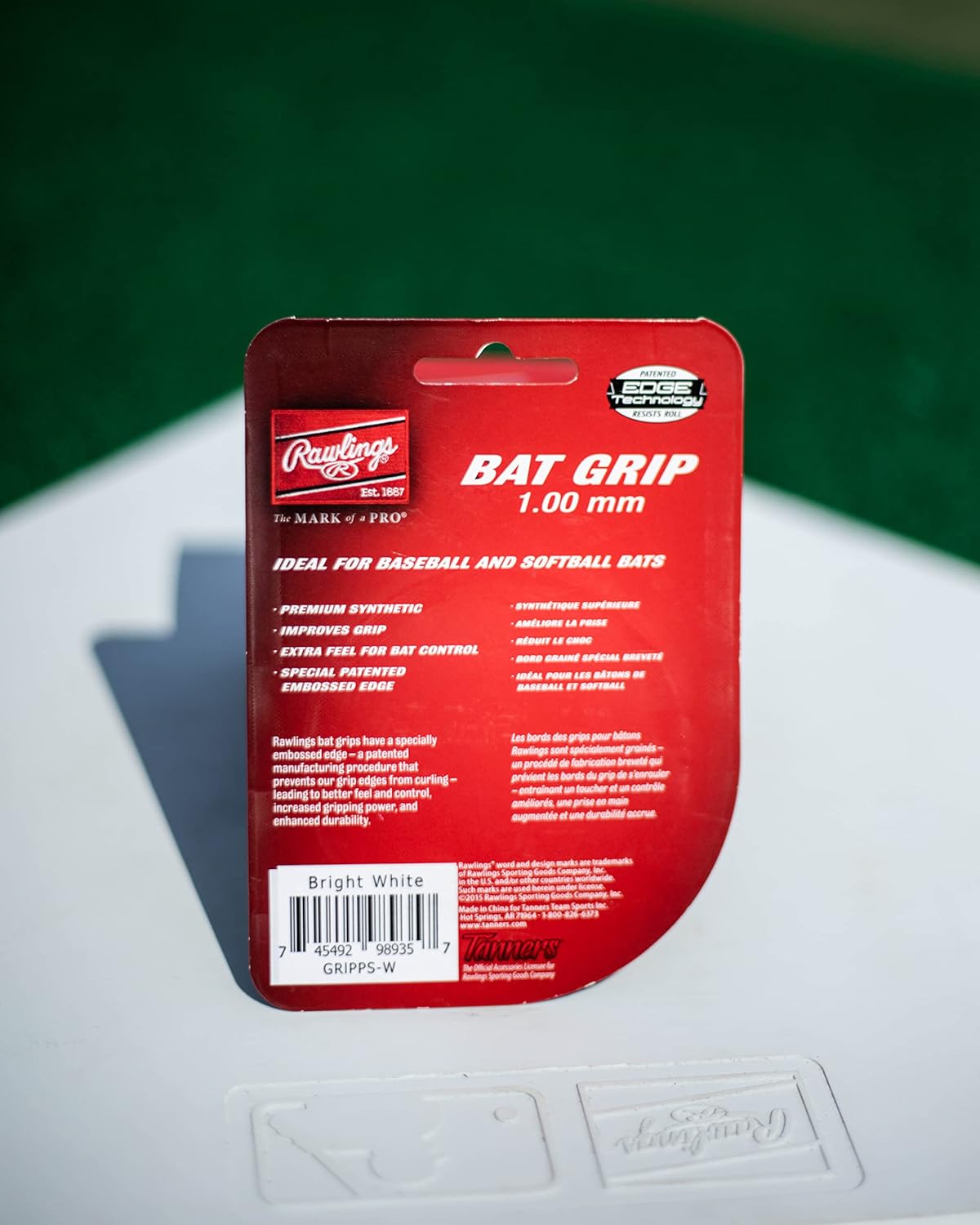 Rawlings Bat Grip - 1.00mm, 1.80mm & 2.75mm | Perfect for Baseball & Softball | Multiple Colors Available