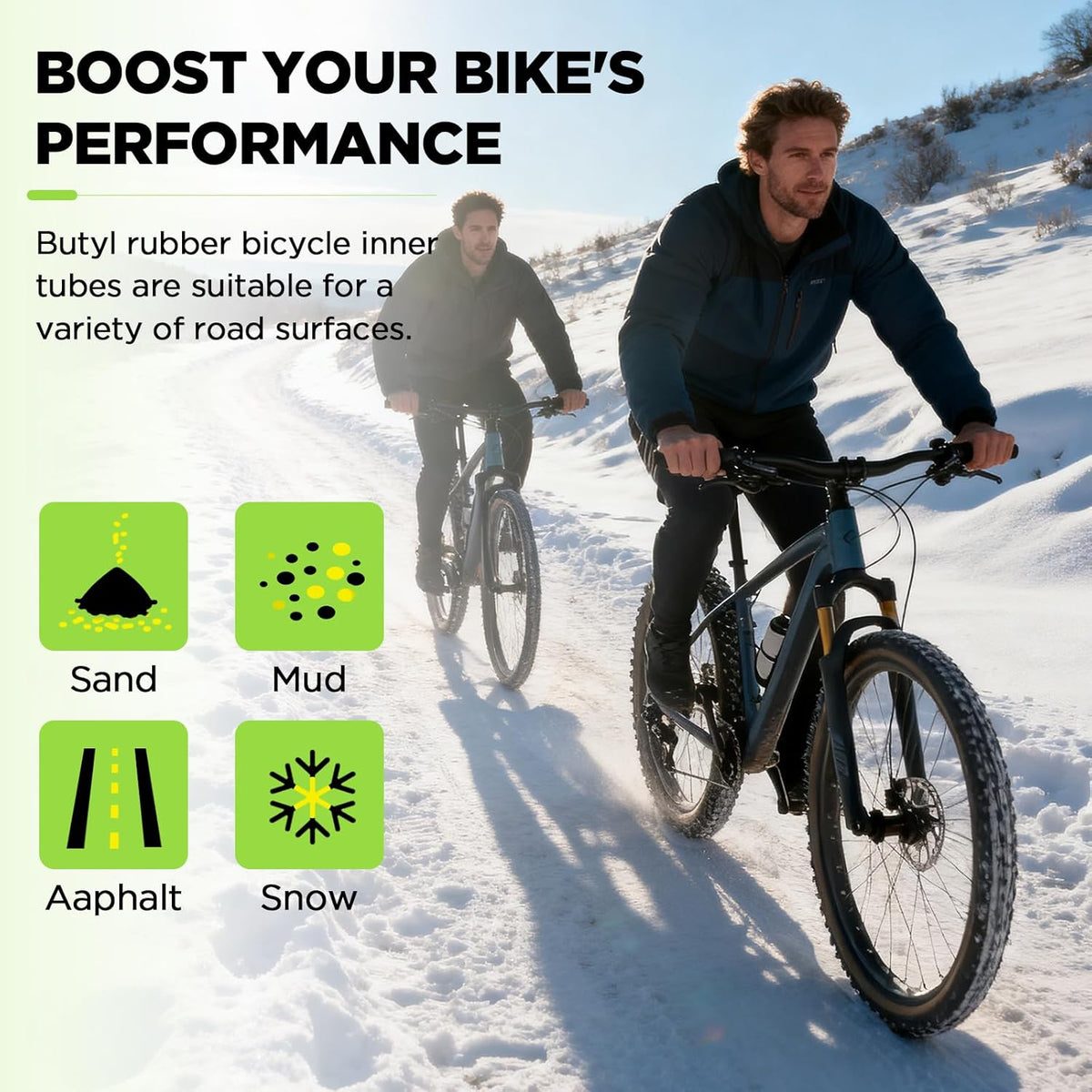 Skiennix Bike Tube Set - 2 Pack 20/26" Inner Tubes with 35mm Schrader Valve & 2 Levers | Compatible with MTB, Cruisers, Road Bikes