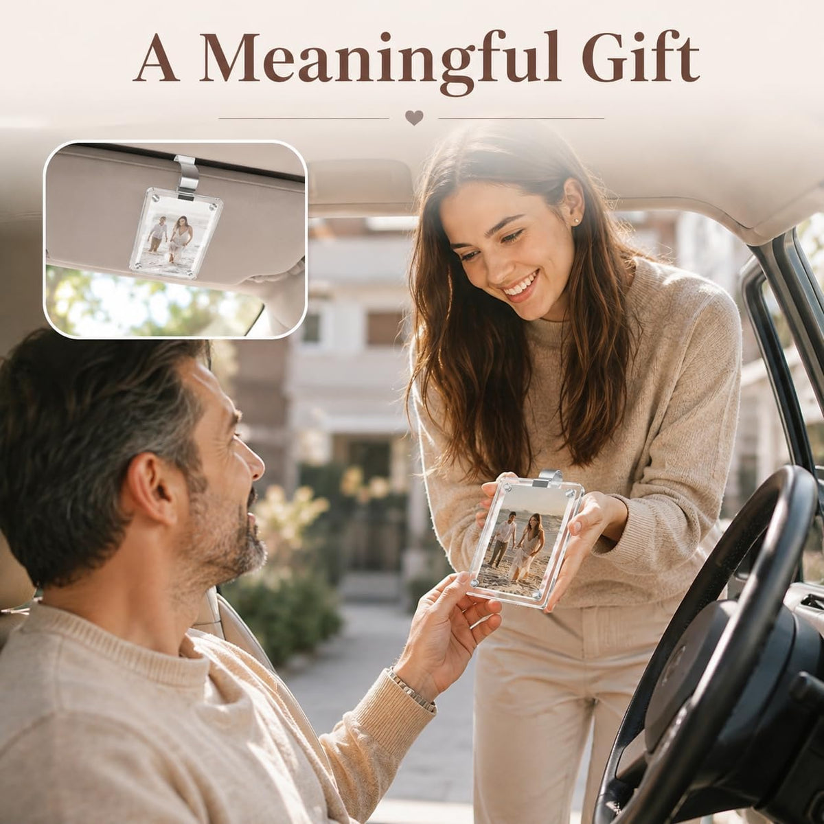 Gifts for Boyfriend Husband Dad Driver-Car Sun Visor Photo Holder (3pcs)