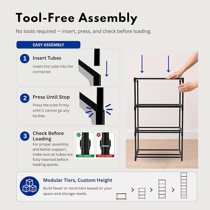 9-Tier 3D Printer Filament Storage Rack, Holds Up to 54 1kg Spools,