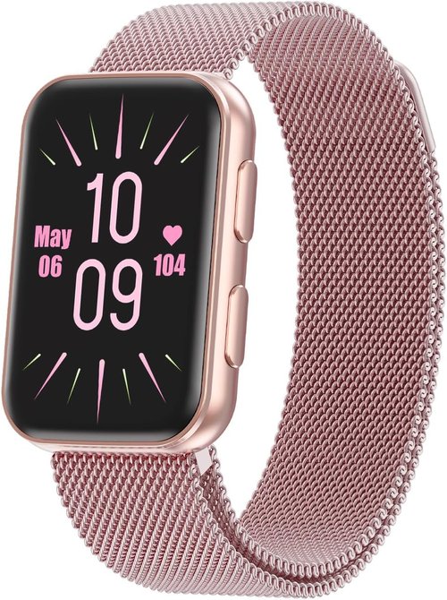 MorePro Fitness Tracker - 24/7 Heart Rate & Blood Oxygen Monitor | Waterproof Smartwatch for Men & Women - Active Pink