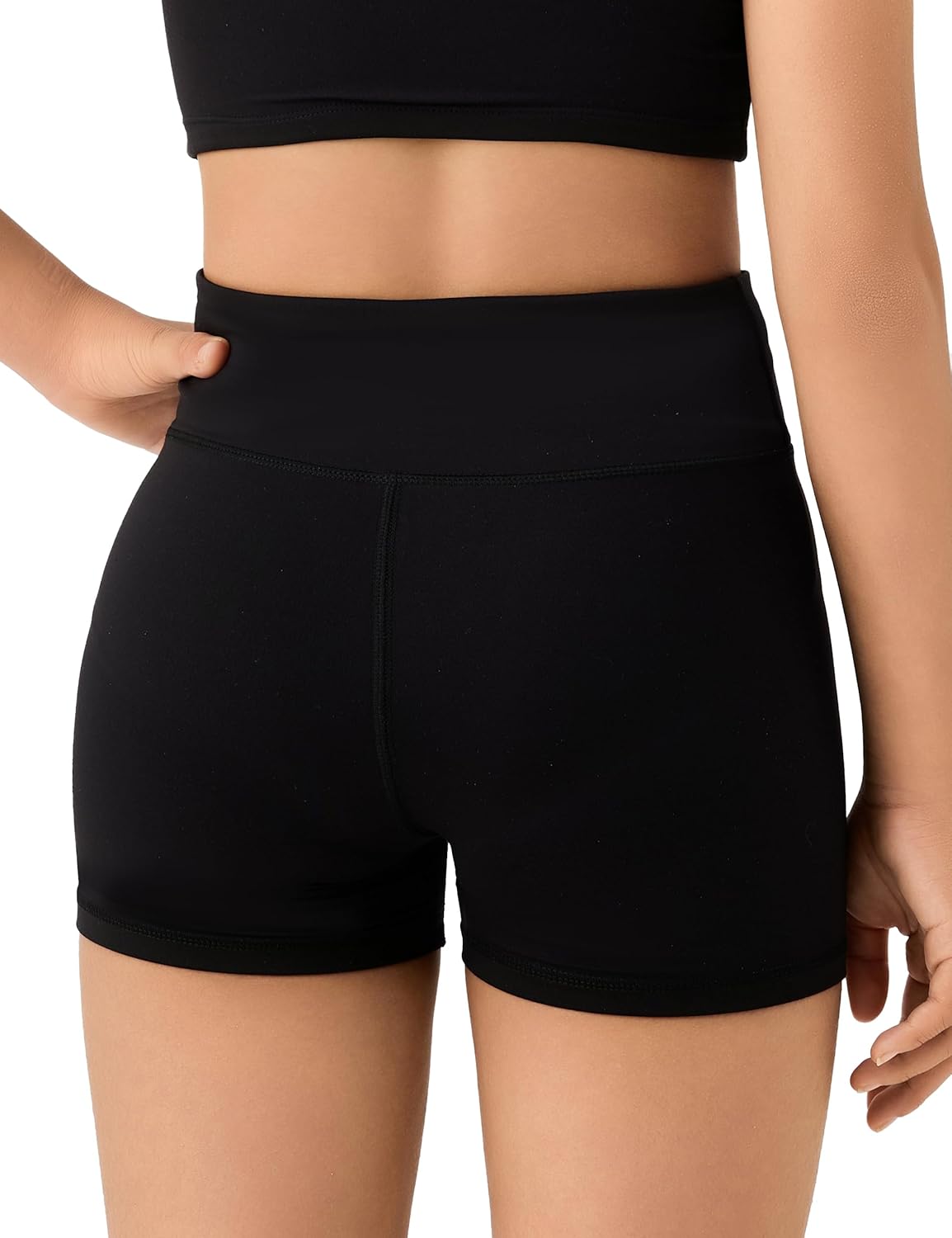 Skiennix Girls Athletic Biker Shorts - High Waisted, Soft Fabric with Hidden Pocket | Ideal for Dance & Yoga