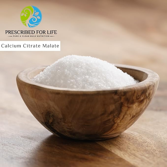 Prescribed for Life Calcium Citrate Malate, Pure Vegan Calcium Powder for Bone Health & Cardiovascular Support, Easy Absorption Formula, Non GMO, Filler & Additive Free (1kg / 2.2lb)