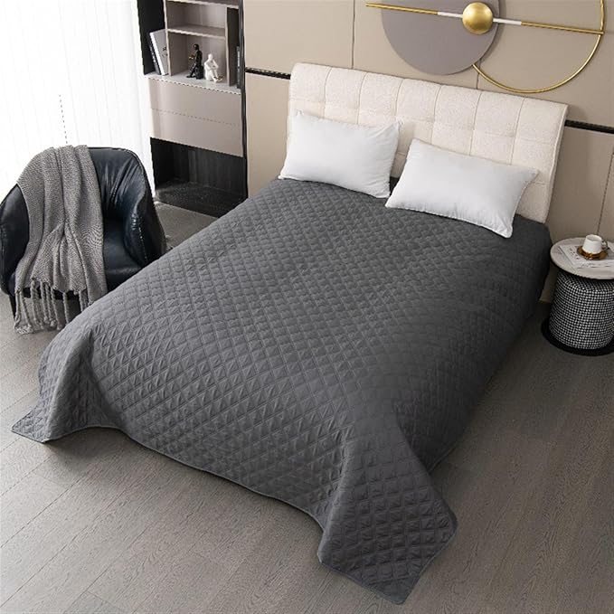GIBZ Waterproof Dog Bed Cover Anti Slip Pet Furniture Protector Blanket Washable Thick Quilted Mat, Grey, 101.6x127cm