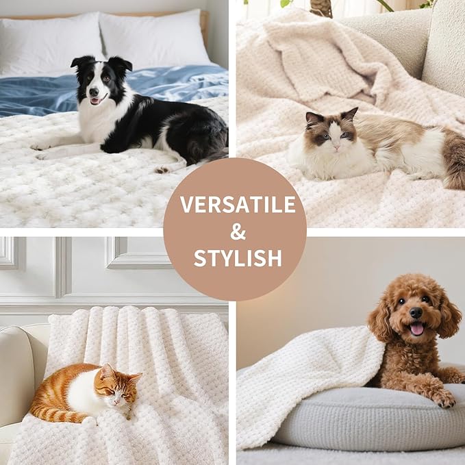 Pet Blanket Warm Soft Dog Blankets Washable Cat Throw Blankets Sofa Bed Couch Furniture Protector Cover for Small Medium Large Dogs Cats, Blue, 20" x 28"