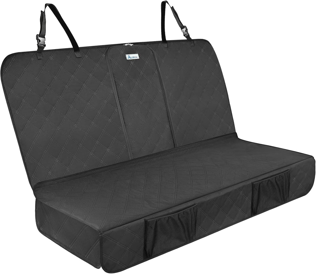ALLANSING Upgraded 900D Heavy Duty Dog Back Bench Seat Cover for Large SUVs, Car Seat Protector, Seatbelt & Armrest Compatible, Waterproof & Non‑Slip for Dogs & Kids
