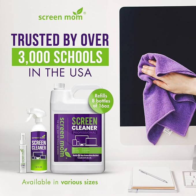 Screen Cleaner Spray and Microfiber Cloths 3-Pack by Screen Mom-Screen Cleaner