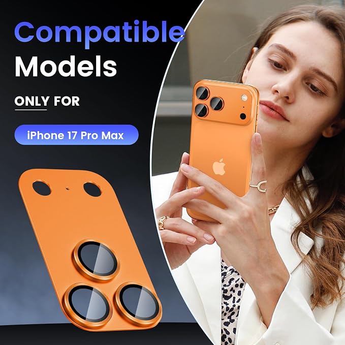 Tensea for iPhone 17 Pro Max Camera Lens Protector, Metal Aluminum Alloy