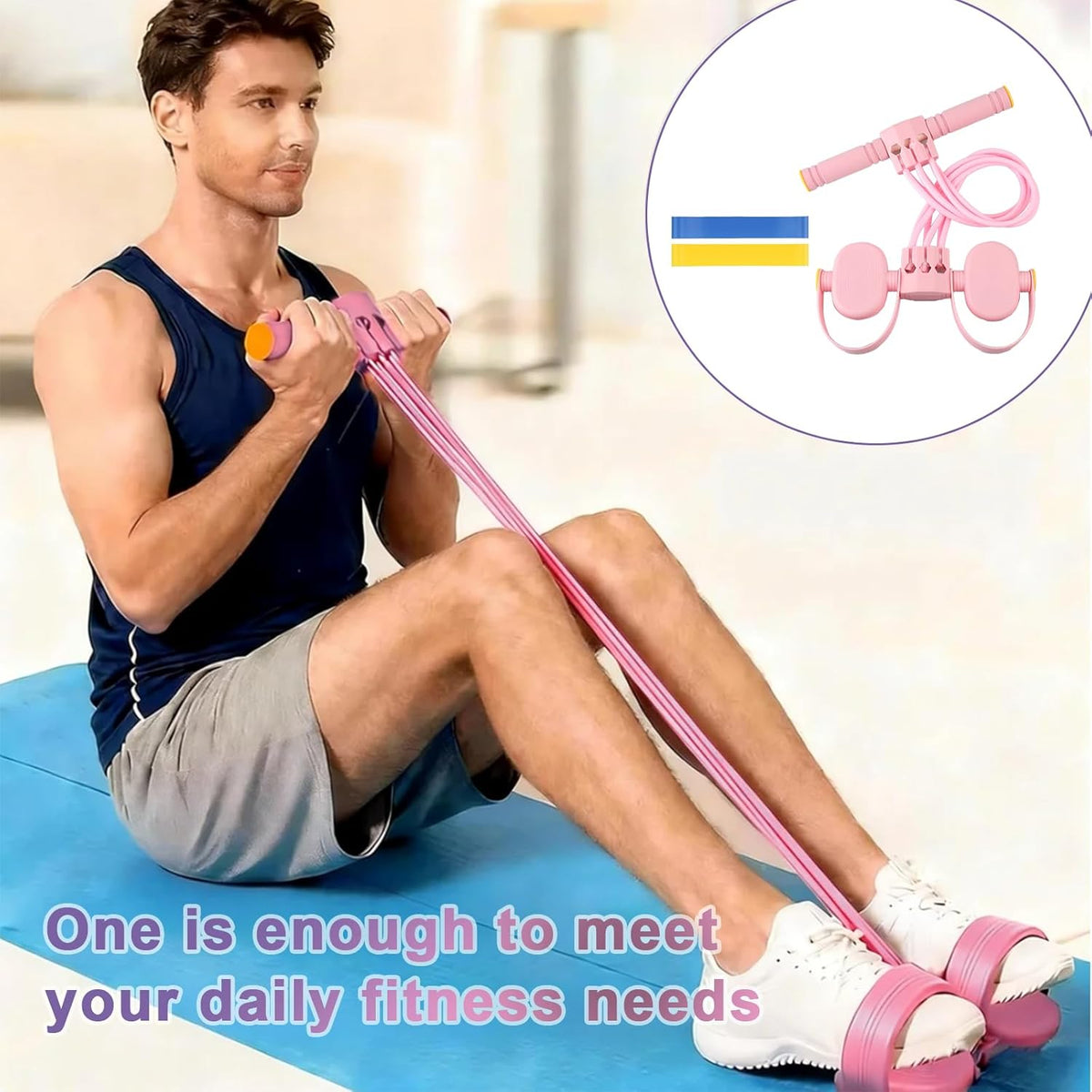 Upgrade Pedal Resistance Band - 6-Tube Detachable Yoga Bands for Full Body Stretching & Shaping