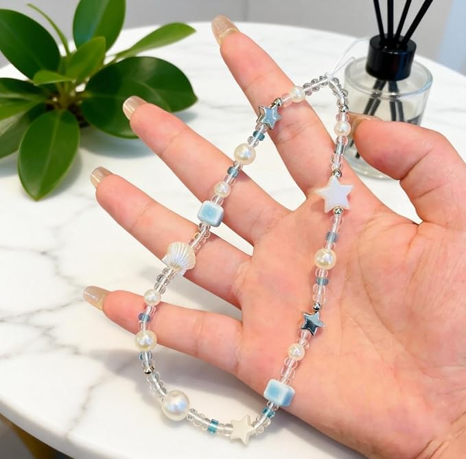 2 Pcs Phone Charm Strap Universal Hand Phone Wrist Strap Camera Lanyard Pearl